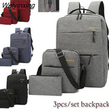 Weiyinxing Lightweight Canvas Travel Backpack Rucksack School Bag laptop backpack External USB Charging Daypack for Working Hiking