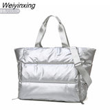 Weiyinxing New Large Capacity Shoulder Bag For Women Waterproof Nylon Bags Space Pad Cotton Feather Down Large Tote Female Handbags