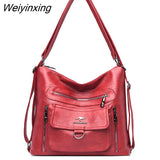 Weiyinxing Women Soft Leather Luxury Handbag Large Capacity Multifunction Casual Backpack High Quality Female Shoulder Bags Female Tote Bag