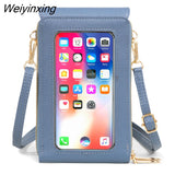 Weiyinxing Women New Fashion Touch Screen Shoulder Bag Large Capacity Multi-function Wallet Trend Solid Crossbody Phone Bags for Women 2023