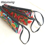 Weiyinxing Women Ethnic National Retro Butterfly Flower Bags Handbag Coin Purse Embroidered Lady Clutch Tassel Small Flap Summer Sale