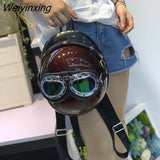 Weiyinxing Helmet Design Women Backpacks Creative Hiphop Shoulder Crossbody Bags Chic Travel Back Packs for Girls Y2K Sac 2023