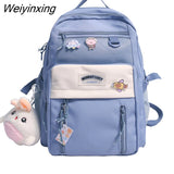 Weiyinxing Women Cute Backpack High Capacity Female Harajuku School Bag College Lady Kawaii Cartoons Backpack Fashion Book Girl Bag Student