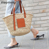 Weiyinxing Rattan Large Capacity Tote Designer Wicker Woven Women Handbags Summer Beach Bali Straw Bag Lady Travel Big Basket Purse