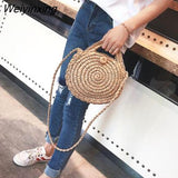 Weiyinxing Round Mulit Style Straw Bag Handbags Women Summer Rattan Bag Handmade Woven Beach Circle Bohemia Handbag New Fashion