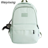 Weiyinxing Quality College Waterproof Nylon Womens Backpack Teenage Girl School Bag Korean Style College Student Bag Laptop Backpack