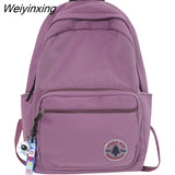 Weiyinxing Solid Color Fashion School Bag College Student Women Backpack Trendy Travel Lady Laptop Cute Backpack Green New Female Bag