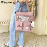 Weiyinxing New Large Capacity Cute Girl Shoulder Bag Korean Fashionable Students Inclined Shoulder Bag Nylon Waterproof Handbag Tide