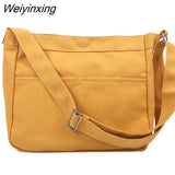 Weiyinxing Simple Messenger Bag Women's Large Capacity Nylon Bag Lady Student Casual Waterproof Canvas Schoolbag Classic Handbag