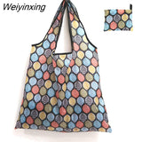 Weiyinxing Large Reusable Shopper Bag Women Handbag Grocery Beach Bag Cute Vegetable Fruit Organizer Washable Strong Nylon Totes Bag