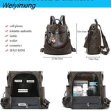 Weiyinxing Soft Girls School Backpack Fashion Panda Prints PU Leather Anti-theft Backpack Luxury Leisure Chic Bookbag Travel Backpack