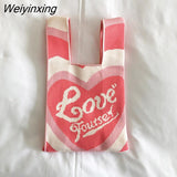 Weiyinxing Design Knitted Handbags Wrist Bags For Women Knitted Women's Handbag Ladies Carry Tote bag pouch sac a main femme
