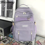 Weiyinxing Waterproof Nylon Backpack Fashion Vertical Zipper Travel Bag for College Couples Schoolbag Men and Women Laptop Backpack