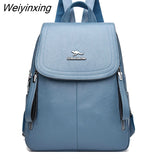 Weiyinxing Women Leather Backpacks Female Vintage Bagpack Sac A Dos Ladies School Bags For Girls Casual Travel Backpack Daypack Mochilas