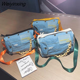 Weiyinxing Denim Women Shoulder Bags Large Capacity Travel Bag Designer Women Bags Luxury Blue Jeans Crossbody Bag Female Big Purse