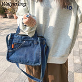 Weiyinxing Jeans Handbags Vintage Denim bag Luxury Tote For Women 2023 Trend Shoulder Bag Denim Crossbody Women's Handbag and Purse