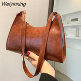 Weiyinxing Exquisite Shopping Bag Retro Casual Women Totes Shoulder Bags Female Leather Solid Color Chain Handbags for Women 2023