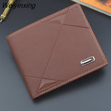 Weiyinxing Men Short Bifold Faux Leather Masculina Billetera Credit ID Card Holder Wallet Billfold Purse Clutch Solid Hombre Business Slim