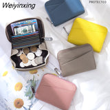 Weiyinxing Women Wallet Genuine Leather Card Holders Female Cowhide Wallets Fashion Small Portable Purses Cute Wallet Coin Bags Clutch