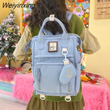 Weiyinxing Double Zipper Multifunction Women Backpack School Bags Teenage Girls Student Shoulder Bag Laptop Backpack Cute Mochila