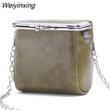 Weiyinxing Women Shoulder bags Fashion Genuine Leather Cosmetic bag Mini Lipstick Bag for Women Solid Cosmetic Bag Small Crossbody Bags