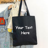 Weiyinxing Canvas Bag for Women New Shopper Handbags Reusable Canvas Shoulder Tote Bag school bags for girl Casual tote bags