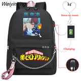 Weiyinxing Shoto Todoroki Boku No Hero Academia Book Bag Usb Charging Designer Backpack My Hero Academia Girls School Bag Mochila