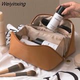 Weiyinxing Travel Cosmetic Bag for Women Leather Makeup Organizer Female Toiletry Kit Bags Make Up Case Storage Pouch Luxury Lady Box