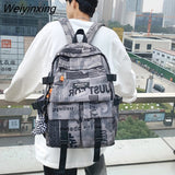 Weiyinxing Graffiti Large-capacity Backpack Women Man Waterproof School Bags for Teenagers Geometric Travel Backpack Ladies Bookbags