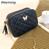 Weiyinxing Embroidery Shoulder Bag Mini Ladies Design PU Leather Messenger Square Bag Women Purses and Handbags Crossbody Bags