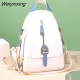 Weiyinxing 2023 Designer Fashion Women Leather Backpack Soft Touch Multi-Function Small Backpack Female Ladies Shoulder Bag Girl Purse