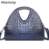 Weiyinxing Luxury Crocodile Leather Women Handbags Designer Female Shoulder Bag Fashion Brand Ladies Messenger Bags Large Tote Sac