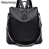 Weiyinxing High Quality Soft Leather Backpack Designer Women Large Capacity Backpack For School Teenagers Girls Fashion Travel Backpack