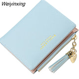 Weiyinxing Tassel Women Wallet Small Cute Wallet Women Short Leather Women Wallets Zipper Purses Portefeuille Female Purse Clutch