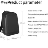 Weiyinxing Smart Led Pix Backpack LED Advertising Light Waterproof WiFi Version Backpack Outdoor Climb Bag Walking Billboard Bags