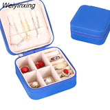 Weiyinxing Jewelry Box Organizer Display Travel Jewelry Boxes Case Portable Locket Necklace Leather Storage Earring Ring Holder