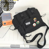 Weiyinxing Japanese Simple Messenger Bag Pouch Nylon Waterproof Canvas Handbag Shoulder Crossbody Bags for Women Men Satchels Bolsas