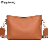 Weiyinxing Fashion Solid Color Cow Women Shoulder Crossbody Bag Luxury Ladies Phone Bag And Purses Genuine Leather Handbag Women's Bag 911