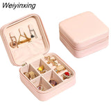 Weiyinxing Organizer Display Travel Jewelry Boxes Case Portable Locket Necklace Jewelry Box Leather Storage Earring Ring Holder