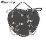 Weiyinxing Sale Sweet Lace Round Handbags High Quality PU Leather Women Crossbody Bags for Women 2023 Small Fresh Flower Chain Shoulder