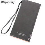 Weiyinxing Leather Fashion Women's Wallet Solid Color Zipper Long Wallet Simple Personality Women's Handbags Coin Purse Mobile Phone Bag