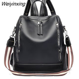 Weiyinxing Women Backpack Women's Leather Backpack Female School Backpack Women Shoulder Bag for Teenage Girls Travel Back Rucksack