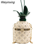 Weiyinxing Mini Pineapple Type Shoulder Crossbody Bag For Women 2023 Luxury Rivet Leather Chain Ladies Messenger Bag Handbag Purse