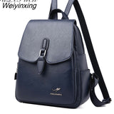 Weiyinxing Quality Leather Backpack Women High Capacity Travel Backpack School Bags Fashion School Backpack for Women 2023 mochilas