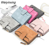Weiyinxing Fashion Lady Letter Wallet Zipper Short Clutch Solid Vintage Matte Women Wallet Fashion Small Female Purse Short Purse