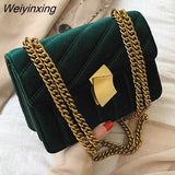 Weiyinxing Gold Velvet Crossbody Bags For Women 2023 Designer Small Shoulder Handbags Chain Messenger Bag Lady Mini Purses Hand Bag