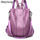 Weiyinxing New Fashion Brand High Quality Leather Backpacks Casual For School Teenagers Girls Large Capacity Travel Ladies Backpacks