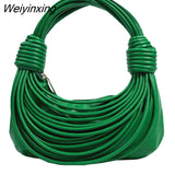 Weiyinxing Noodle Bag Designer Double Kotted Women Handbags Luxury Soft Pu Leather Shoulder Crossbody Bags Small Female Purses 2023