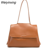 Weiyinxing FASHION Korean Style Minimalist PU Leather Crossbody Bags for Women Soft Shoulder Bags for Women Large Capacity Handbag