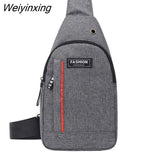 Weiyinxing Men Canvas Multifunction Shoulder Bag Crossbody Bag On Shoulder Travel Sling Bag Pack Messenger Pack Chest Bag For Male